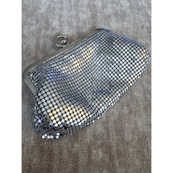 Vintage Silver Mesh Handbag Clutch for Formal Club Hoco - Picture 3 of 5